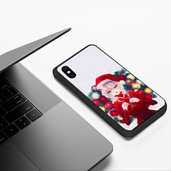 Чехол iPhone XS Max матовый Аниме Рождество, цвет: 3D-черный — фото 2