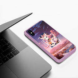 Чехол iPhone XS Max матовый Диона Diona, Геншин импакт Genshin Impact, цвет: 3D-сиреневый — фото 2