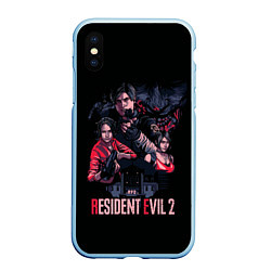 Чехол iPhone XS Max матовый RE 2 Remaster, цвет: 3D-голубой