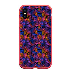 Чехол iPhone XS Max матовый Мёртвые Стильные Хипстеры, цвет: 3D-красный