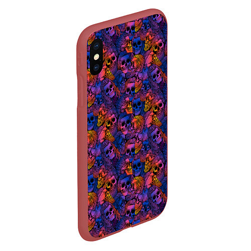 Чехол iPhone XS Max матовый Мёртвые Стильные Хипстеры / 3D-Красный – фото 2
