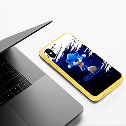 Чехол iPhone XS Max матовый Sonic со скоростью звука, цвет: 3D-желтый — фото 2