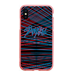 Чехол iPhone XS Max матовый Stray kids, K-pop, полоски, цвет: 3D-баблгам