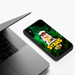 Чехол iPhone XS Max матовый ФЭНГ БРАВЛ СТАРС, FANG BRAWL STARS, цвет: 3D-черный — фото 2
