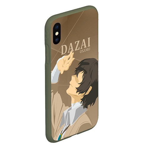 Чехол iPhone XS Max матовый Дазай Осаму Dazai Osamu, bungou stray dogs образ / 3D-Темно-зеленый – фото 2