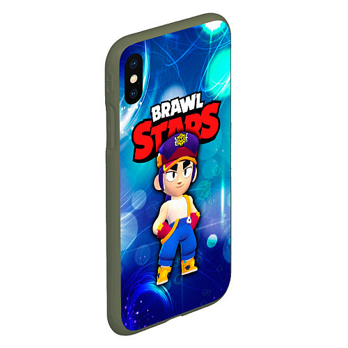 Чехол iPhone XS Max матовый Fang Фэнг Brawl Stars / 3D-Темно-зеленый – фото 2