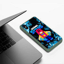 Чехол iPhone XS Max матовый Grom Гром Brawl Stars, цвет: 3D-темно-зеленый — фото 2