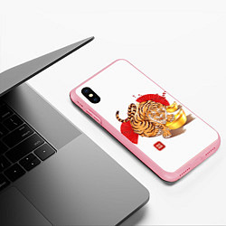 Чехол iPhone XS Max матовый Золотой тигр 2022 Tigr, цвет: 3D-баблгам — фото 2