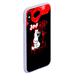 Чехол iPhone XS Max матовый Monokuma Снежинки, цвет: 3D-светло-сиреневый — фото 2