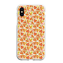 Чехол iPhone XS Max матовый Пицца Pizza, цвет: 3D-белый