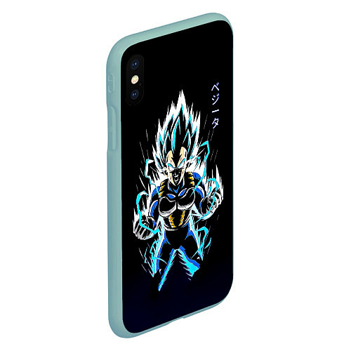 Чехол iPhone XS Max матовый Разряд молнии Гоку - Dragon Ball / 3D-Мятный – фото 2