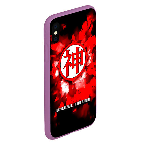 Чехол iPhone XS Max матовый Dragon Ball - Kami Kanji / 3D-Фиолетовый – фото 2