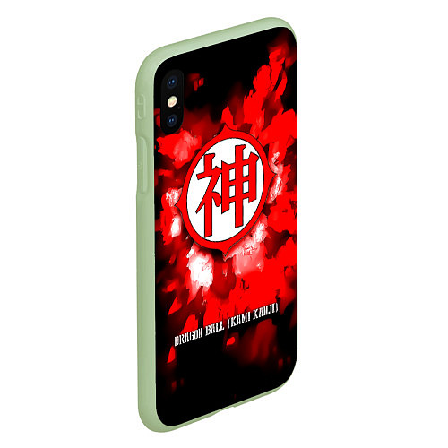 Чехол iPhone XS Max матовый Dragon Ball - Kami Kanji / 3D-Салатовый – фото 2