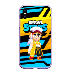 Чехол iPhone XS Max матовый FANG BRAWL STARS ФЭНГ БРАВЛЫ, цвет: 3D-сиреневый