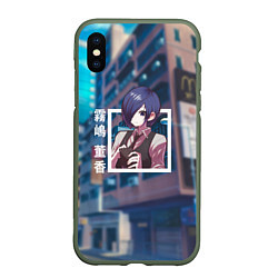 Чехол iPhone XS Max матовый Токийский гуль Tokyo Ghoul, Тока Киришима Touka Ki, цвет: 3D-темно-зеленый