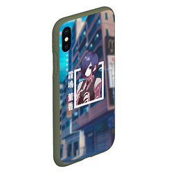 Чехол iPhone XS Max матовый Токийский гуль Tokyo Ghoul, Тока Киришима Touka Ki, цвет: 3D-темно-зеленый — фото 2