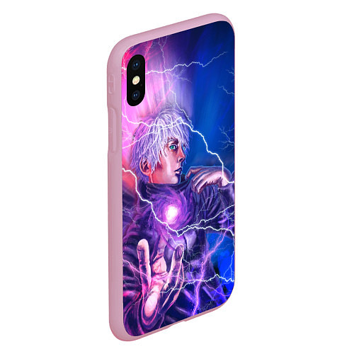 Чехол iPhone XS Max матовый Gojo Satoru Jujutsu Kaisen / 3D-Розовый – фото 2