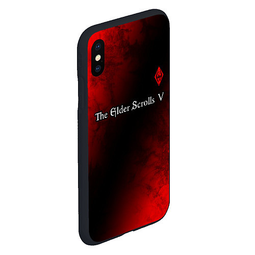 Чехол iPhone XS Max матовый SKYRIM - Tie-Dye / 3D-Черный – фото 2