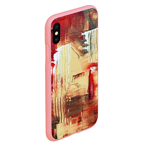 Чехол iPhone XS Max матовый Мазки краски красный / 3D-Баблгам – фото 2