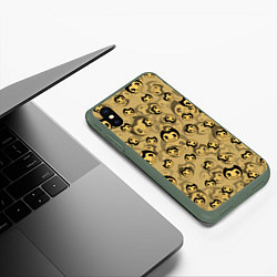 Чехол iPhone XS Max матовый PATTERN BENDY AND THE INK MACHINE, цвет: 3D-темно-зеленый — фото 2