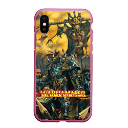 Чехол iPhone XS Max матовый Warhammer old battle, цвет: 3D-малиновый