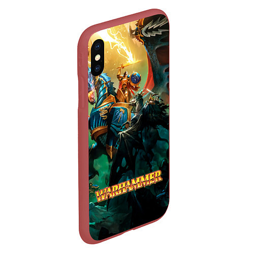 Чехол iPhone XS Max матовый Warhammer арт / 3D-Красный – фото 2
