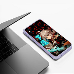 Чехол iPhone XS Max матовый КАДЗУХА ГЕРОЙ ГЕНШИН ИМПАКТ GENSHIN IMPACT, цвет: 3D-светло-сиреневый — фото 2