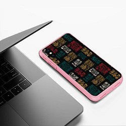 Чехол iPhone XS Max матовый Индейский узор, цвет: 3D-баблгам — фото 2