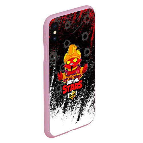 Чехол iPhone XS Max матовый BRAWL STARS EVIL GENE СЛЕДЫ ОТ ПУЛЬ / 3D-Розовый – фото 2