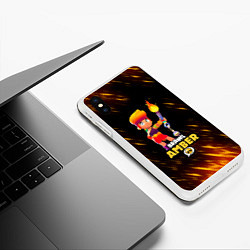 Чехол iPhone XS Max матовый Brawl Stars - Amber, цвет: 3D-белый — фото 2