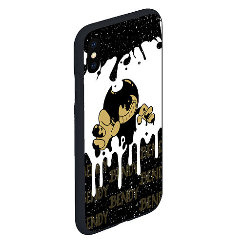 Чехол iPhone XS Max матовый КРУТОЙ BENDY AND THE INK MACHINE / 3D-Черный – фото 2