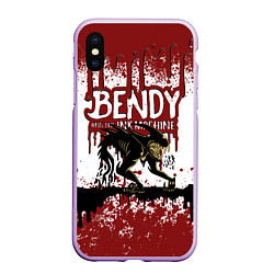 Чехол iPhone XS Max матовый BLOOD BLACK AND WHITE BENDY AND THE INK MACHINE, цвет: 3D-сиреневый