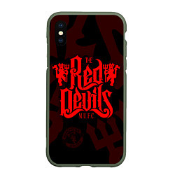 Чехол iPhone XS Max матовый МАНЧЕСТЕР ЮНАЙТЕД КРАСНЫЕ ДЬЯВОЛЫ RED DEVILS