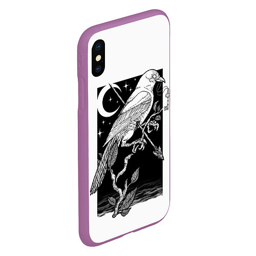 Чехол iPhone XS Max матовый Оккультный Ворон / 3D-Фиолетовый – фото 2