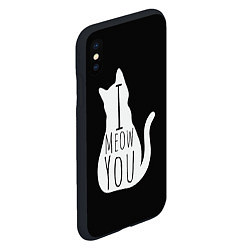 Чехол iPhone XS Max матовый I Meow You I love you, цвет: 3D-черный — фото 2