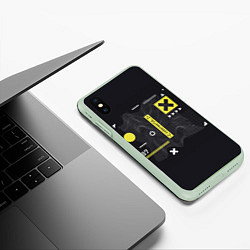 Чехол iPhone XS Max матовый Cyberworld кибермир, цвет: 3D-салатовый — фото 2