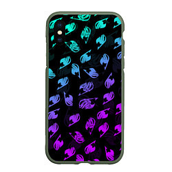 Чехол iPhone XS Max матовый FAIRY TAIL NEON LOGO SYMBOL, цвет: 3D-темно-зеленый