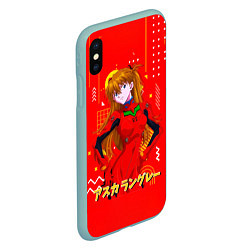 Чехол iPhone XS Max матовый Аска Лэнгли Сорью Evangelion, цвет: 3D-мятный — фото 2