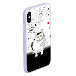 Чехол iPhone XS Max матовый CAT LOVE, цвет: 3D-светло-сиреневый — фото 2