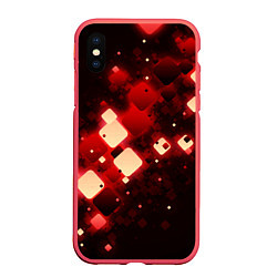 Чехол iPhone XS Max матовый Рубиновый поток, цвет: 3D-красный