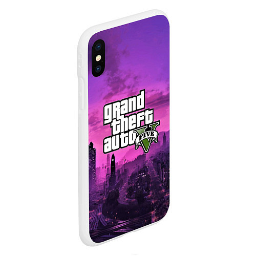 Чехол iPhone XS Max матовый GTA ONLINE 5 / 3D-Белый – фото 2