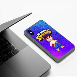 Чехол iPhone XS Max матовый FANG BRAWL STARS фанг, цвет: 3D-темно-зеленый — фото 2