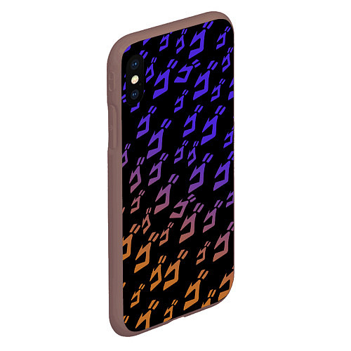 Чехол iPhone XS Max матовый JOJOS BIZARRE ADVENTURE PATTERN / 3D-Коричневый – фото 2