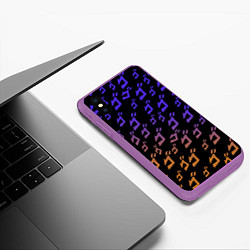 Чехол iPhone XS Max матовый JOJOS BIZARRE ADVENTURE PATTERN, цвет: 3D-фиолетовый — фото 2