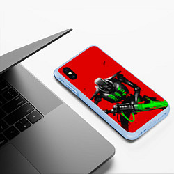 Чехол iPhone XS Max матовый Воин некрона, цвет: 3D-голубой — фото 2