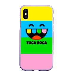 Чехол iPhone XS Max матовый Toca Boca Logo Тока Бока, цвет: 3D-светло-сиреневый