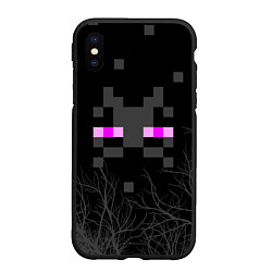Чехол iPhone XS Max матовый ЭНДЕРМЕН МАЙНКРАФТ MINECRAFT, цвет: 3D-черный