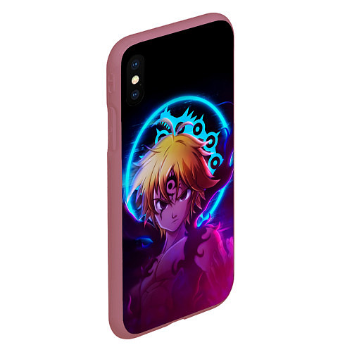 Чехол iPhone XS Max матовый MELIODAS 7 DAEDLY SINS МЕЛИОДАС / 3D-Малиновый – фото 2