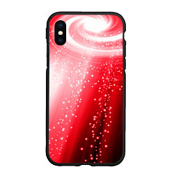 Чехол iPhone XS Max матовый Красная космическая спираль, цвет: 3D-черный