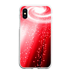 Чехол iPhone XS Max матовый Красная космическая спираль